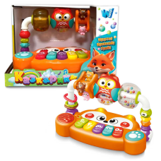 Музичний центр “Казкарики“ 83339 (36) “WToys“, ОЗВУЧУВАННЯ УКРАЇНСЬКОЮ МОВОЮ, підсвічування, пісні, казки, віршики, ноти, брязкальця, кільця, каруселі, перемикач режимів, кріплення-липучки, в коробці