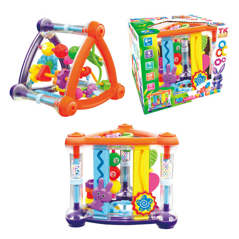 Мультибокс 45323 (12/2) “TK Group“, брязкальце, пальчиковий лабіринт, дзеркало, рахівниця, пальчикові ігри, в коробці