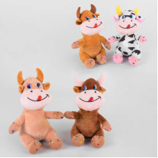 М“яка іграшка Скарбничка M 43243 (150) “Бичок“, 4 види, висота 22 см, співає пісеньку російською мовою