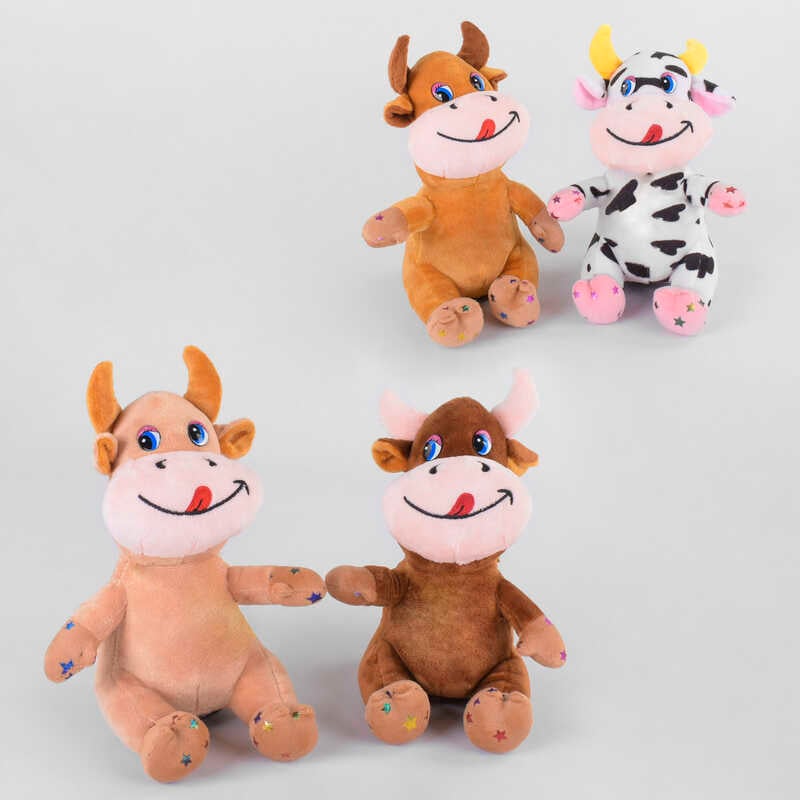 М“яка іграшка Скарбничка M 43243 (150) “Бичок“, 4 види, висота 22 см, співає пісеньку російською мовою