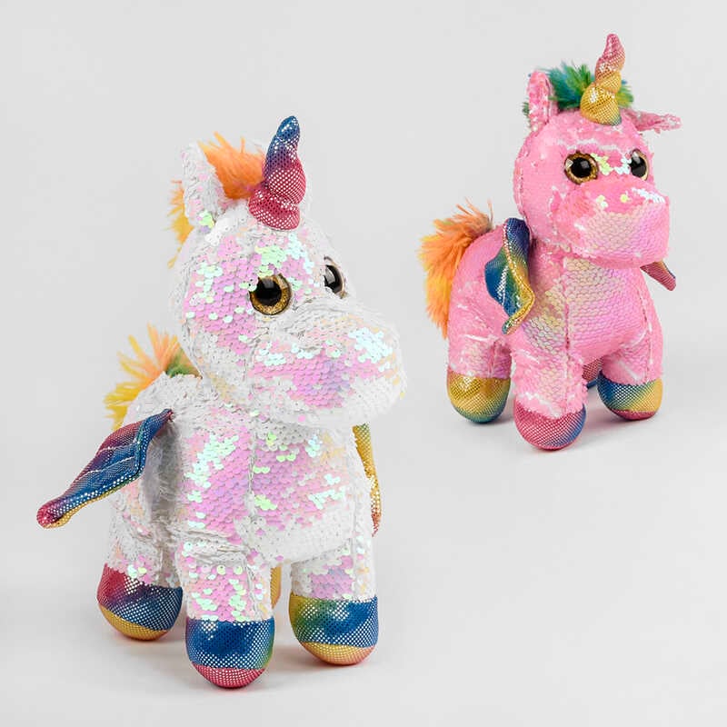 М“яка іграшка М 46729 (150) “Пегас-глазастик”, 2 кольори, паєтки, 31 см