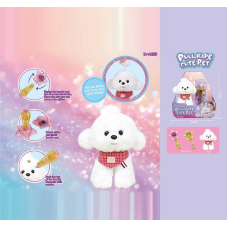 М’яка іграшка 933-175 E (12) “Собачка”, висота: 18 см, механічна паличка, звуки, вібрує, в коробці