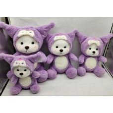 М’яка іграшка M 17942 (80) “Ведмедик”, висота 33см, сидяча, пластикові очі, знімний капюшон