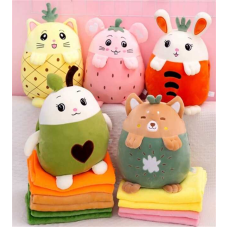 М’яка іграшка M 18198 (50) 39 см, плед 185*100 см, отвір для рук, ВИДАЄТЬСЯ МІКС ВИДІВ