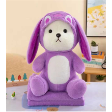 М’яка іграшка M 18201 (50) “Ведмедик”, висота 42 см, герой, плед, синтепоновий наповнювач