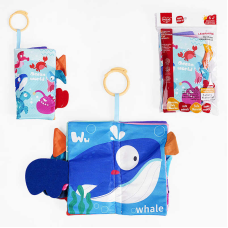 М’яка книжка 368-1 A (192) “Морські жителі”, пискавка, шарудить, кільце для підвішування, в пакеті