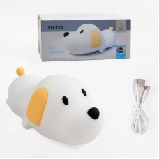 Нічник C 71562 (108) “Песик”, розмір - 15х9х7 см, матеріал — силікон; 3 режими інтенсивності підсвічування, таймер, USB - кабель, в коробці