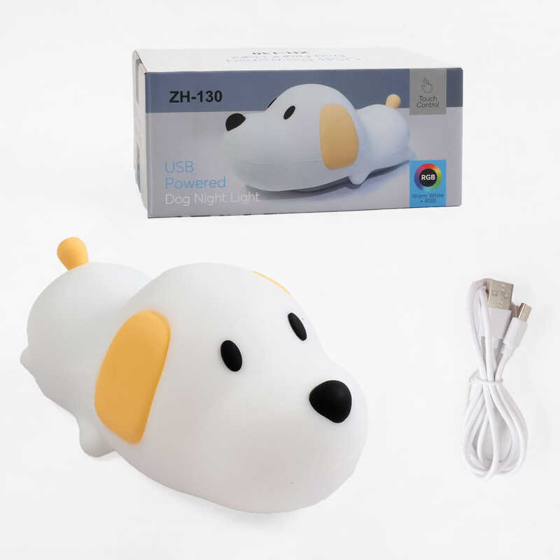 Нічник C 71562 (108) “Песик”, розмір - 15х9х7 см, матеріал — силікон; 3 режими інтенсивності підсвічування, таймер, USB - кабель, в коробці Нічник C 71562 (108) “Песик”, розмір - 15х9х7 см, матеріал — силікон; 3 режими інтенсивності підсвічування, таймер, USB - кабель, в коробці