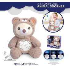 Нічник H 10 (18) “Ведмедик”, проєктор, на батарейках, музика, звукові ефекти, підсвітка, в коробці