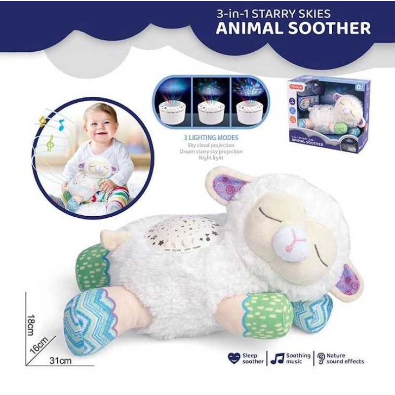 Нічник H 11 (18) “Баранчик”, проєктор, на батарейках, музика, звукові ефекти, підсвітка, в коробці