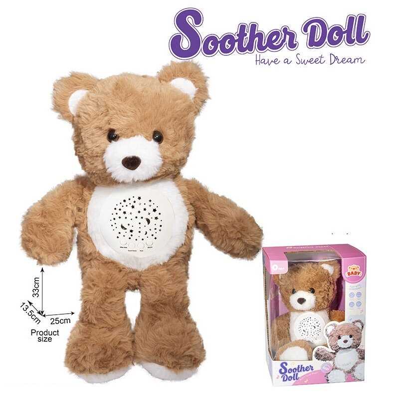 Нічник KC 7 (24/2) “Ведмедик“, мелодії, звуки, підсвічування, регулювання гучності, проєктор зоряного неба, в коробці