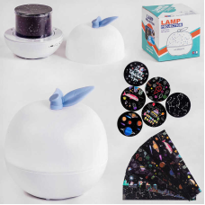 Нічник-проєктор 168 K-C (32) музичний, 6 видів проекції зоряного неба, USB зарядка, в коробці