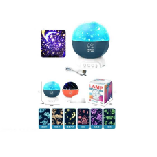 Нічник-проєктор 168 K-W (48/2) звук, підсвічування, 3 насадки для проєктора, обертається, зміна кольорів, від батарейок та від мережі, USB-кабель, в коробці