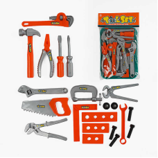 Набір інструментів 1399-10 (120/2) підставка, викрутка, гайковий ключ, плоскогубці, молоток, пила, лінійка, в пакеті