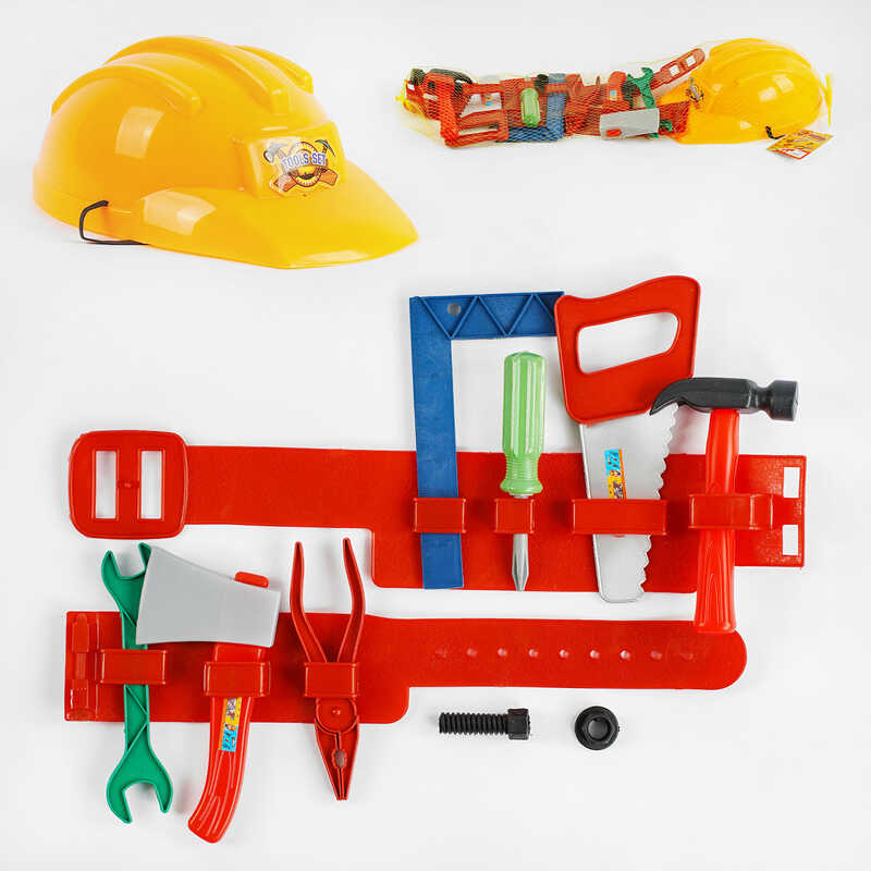 Набір інструментів 25162 (96/2) каска, пояс, інструменти, у сітці Набір інструментів 25162 (96/2) каска, пояс, інструменти, у сітці