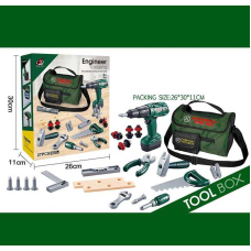 Набір інструментів G 237 (20/2) 27 елементів, шурупокрут на батарейках, сумка для інструментів, тренувальні бруски, в коробці