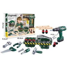 Набір інструментів G 251 (20/2) 30 елементів, шурупокрут на батарейках, ящик для інструментів, тренувальні бруски, в коробці