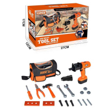 Набір інструментів KY 1068-32 (36/2) дриль-лобзик на батарейках, звук, рухливі елементи, реверс, плоскогубці, будівельний молоток, гайковий ключ, плоскогубці, викрутка, знімні насадки, сумка для інструментів, в коробці