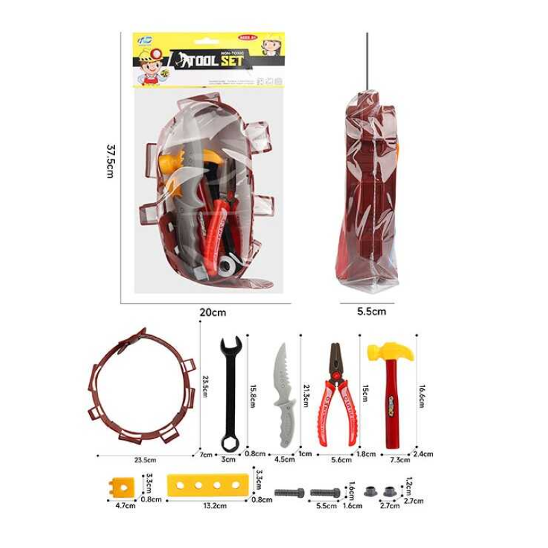 Набір інструментів NH 384 B (120/2) молоток, кусачки, гайковий ключ, ніж, гвинтики, ремінь, в пакеті 