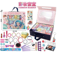 Набір аксесуарів LD 6062 (36/2) адвент-календар, тіні, браслет, окуляри, резинка, пензлики, пилочка, бігуді, гребінець, помади, лак, в боксі