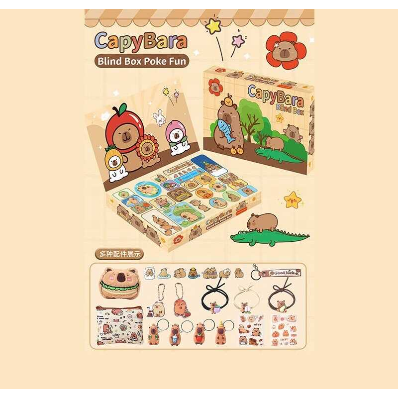 Набір аксесуарів M 610-2 (48/2) “Капібара“, адвент-календар, 24 комірки, косметичка, аксесуари, брелоки, наліпки, в коробці