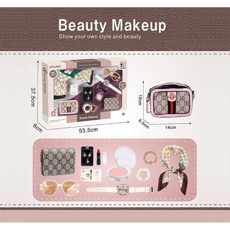 Набір аксесуарів S 4 (24) сумочка, хустинка, окуляри, годинник, гаманець, пробник парфумів, помада, сережки, підвіска на шию, в коробці