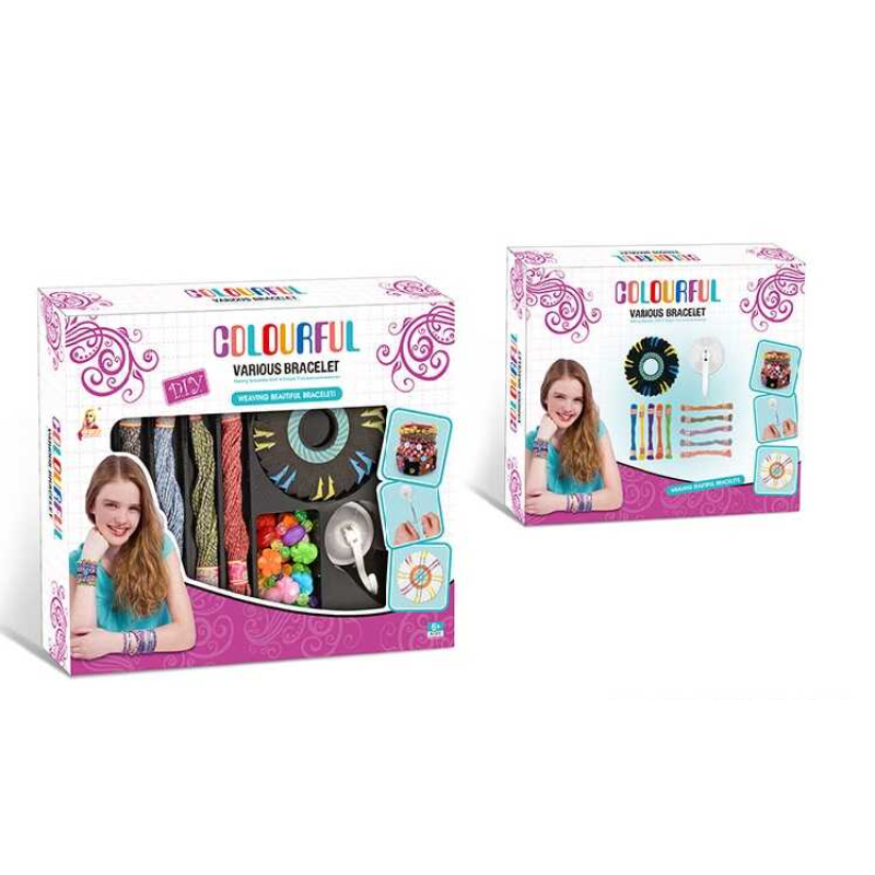 Набір бісеру 338-1007 /8 (60/2) 2 станки для плетіння, 5 кольорів ниток, бусини, в коробці