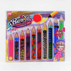 Набір бісеру 338-1043 /1044 (120/2) “Олівці“, різні види намистин, ниточка, в коробці