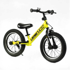 Велобіг “CORSO LAMBO“ LB-14704 (1) сталева рама, ручне гальмо, колеса надувні резинові 14’’, алюмінієві обода, підставка для ніг, підніжка, дзвоник