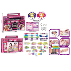 Набір бісеру 924 (36/2), нитки, фурнітура, 8 видів бусин, 3 еластичні основи для браслетів, 2 інструменти для плетіння, в коробці