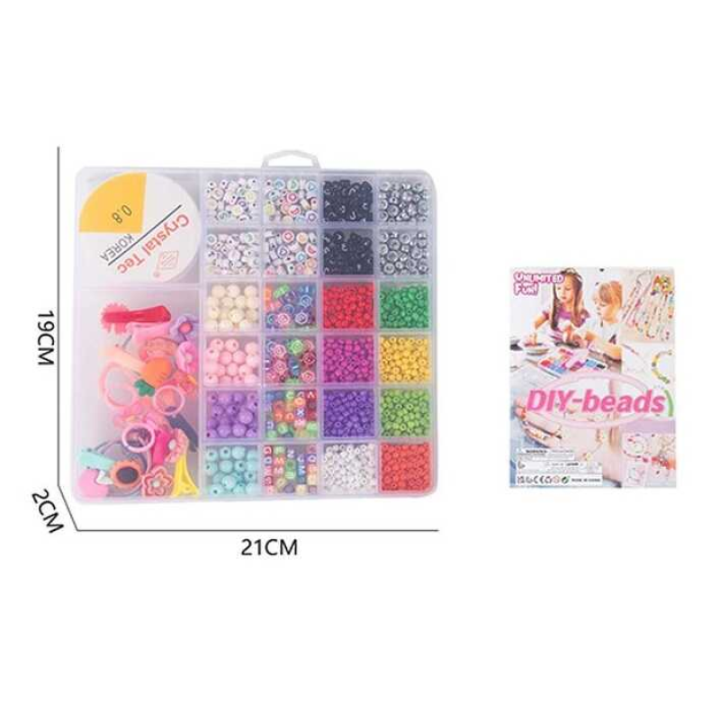 Набір бісеру H 26-12 (120/2) ліска, прикраси, ножиці, в боксі