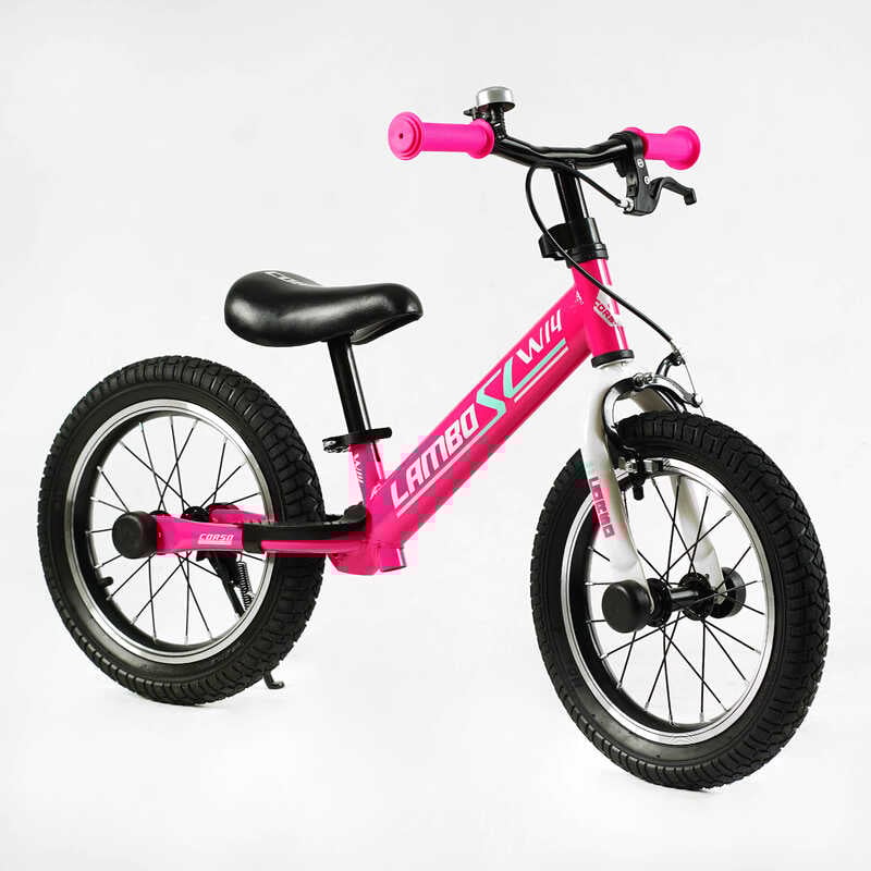 Велобіг “CORSO LAMBO“ LB-14962 (1) сталева рама, ручне гальмо, колеса надувні резинові 14’’, алюмінієві обода, підставка для ніг, підніжка, дзвоник