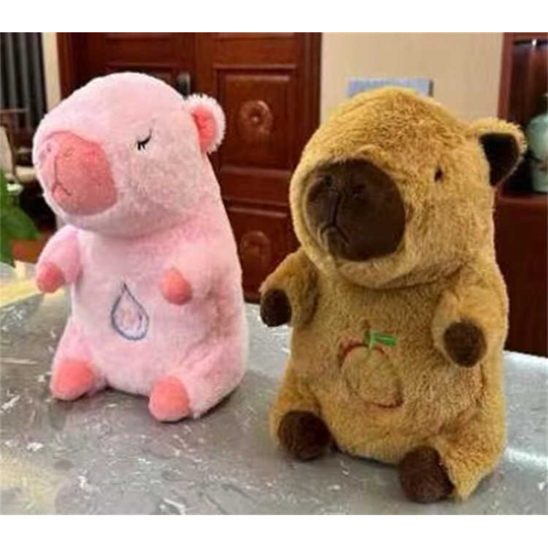 Інтерактивна іграшка M 18607 (100) 2 кольори, “Капібара“, висота: 30 см, сплюшка, для сну, дихає, на батарейках, мелодії, підсвічується, в пакеті