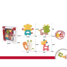 Набір брязкалець 668-93 (72) 4 штуки, “Кумедні тварини”, з’єднуються між собою, в коробці