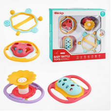 Набір брязкалець 698-92 (36/2) 4 штуки, пискавка, прорізувач, в коробці