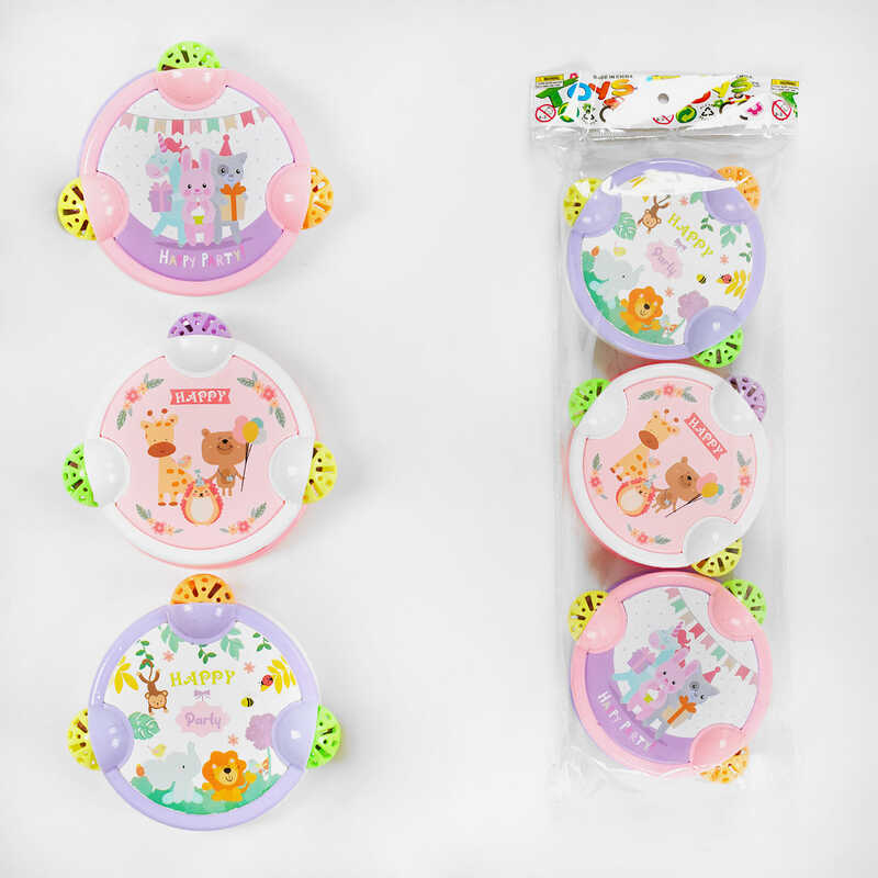 Набір брязкалець 929-65 (168/2) “Бубни“, 3 штуки, в пакеті