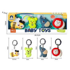 Набір брязкалець 977-1 (60/2) 4 штуки, рухливі елементи, можна підвісити, в коробці