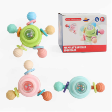 Брязкальце-спінер 6235 E (200/2) 3 брязкальця, гумові прорізувачі, присоски, в коробці