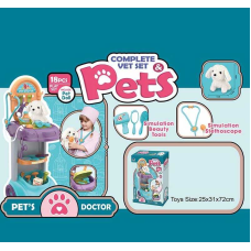 Набір ветеринара 661-218 (8) м“яка іграшка, мед.інструменти, стійка, у коробці