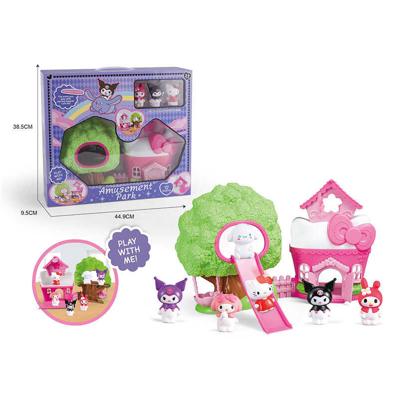 Набір героїв KLM 115 (18/2) герої, фігурки, дерево, будинок, гірка, аксесуари, двері та вікна відчиняються, пальчиковий театр, фігурки, в коробці