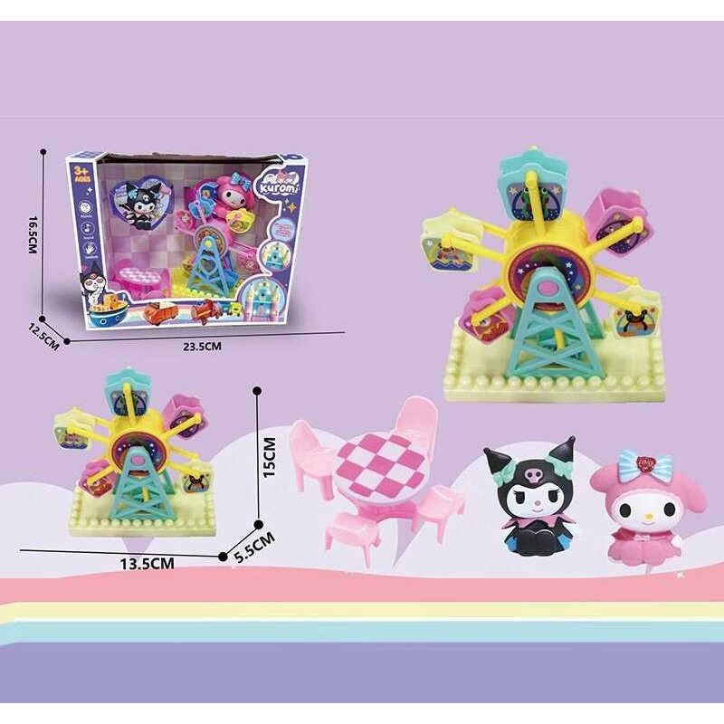 Набір героїв YQ 504 (48/2) 2 фігурки героїв, стіл та стільці, оглядове колесо, в коробці