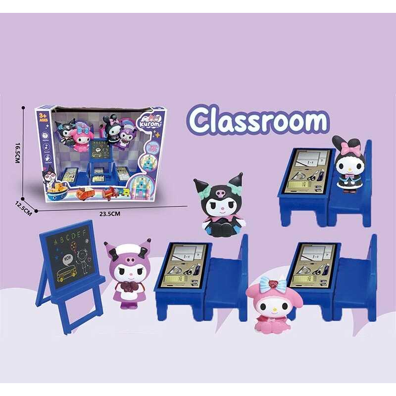 Набір героїв YQ 509 (48/2) 5 фігурок героїв, шкільні парти, дошка, в коробці