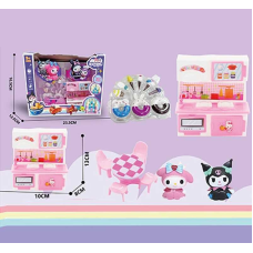 Набір героїв YQ 511 (48/2) 2 фігурки героїв, кухня, стіл та стільці, аксесуари, в коробці 