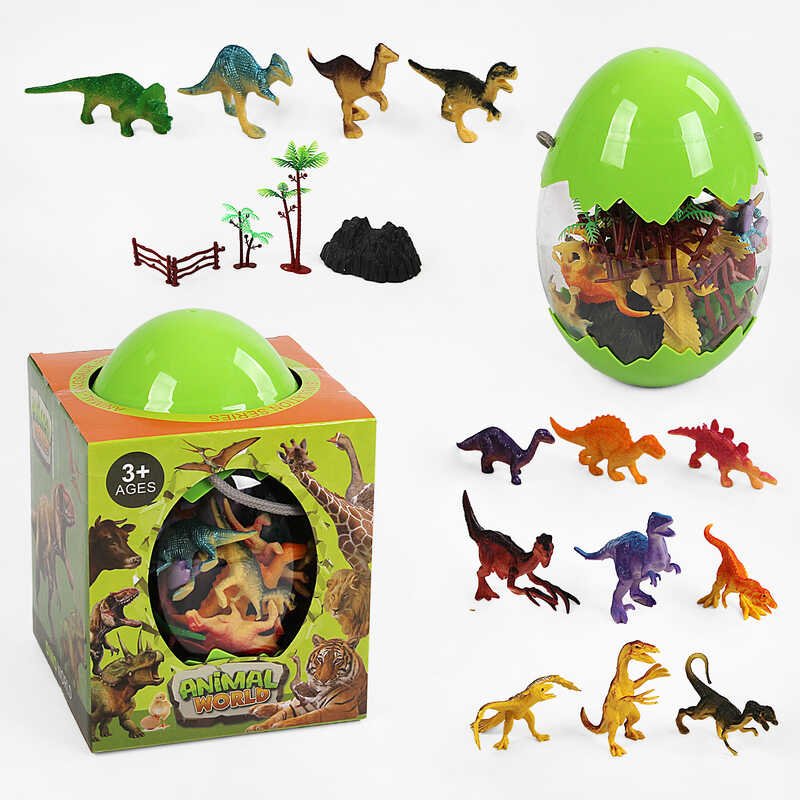 Набір динозаврів 000-043 D (36/2) дерева, гора, паркан, у боксі, в коробці