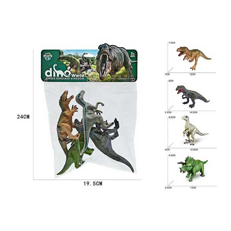 Набір динозаврів E 065-3 (80) 4 шт, в пакеті