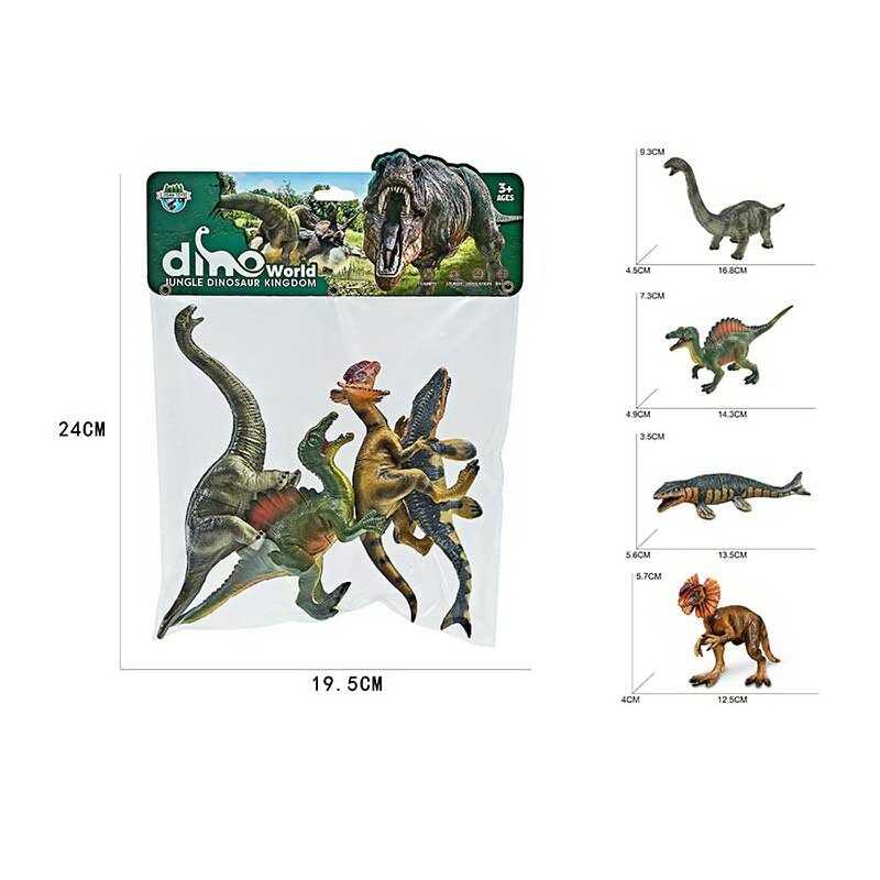 Набір динозаврів E 065-4 (80) 4 шт, в пакеті