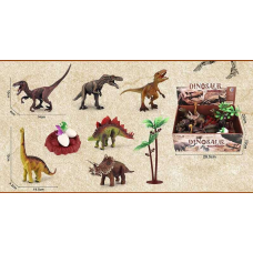 Набір динозаврів JB 008 A (24/2) ЦІНА ЗА 12 ШТУК В БЛОЦІ, динозаври, декорації, в коробці 