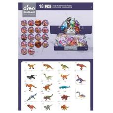 Набір динозаврів JS 35-3 (18) ЦІНА ЗА 18 ШТУК В БЛОЦІ, картки із назвами, в коробці