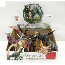 Набір динозаврів RN 731-42 (24/2) ЦІНА ЗА 12 ШТУК В БЛОЦІ, довжина найбільшої фігурки 27 см, в коробці