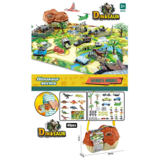 Набір динозаврів SY 9964 (36/2) 49 елементів, 10 фігурок динозаврів, декорації, 4 машинки, гвинтокрил, тканинне ігрове поле, регульований ремінець, в боксі